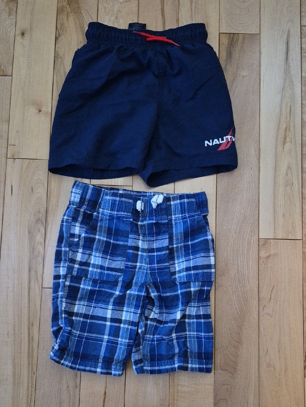 2 Pairs Of Boys Size 6 Shorts Carter's and Nautica Swim Shorts